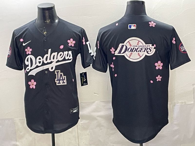 Men Nike 2026 Los Angeles Dodgers Blank Black Sakura Edition Game MLB Jersey 0025